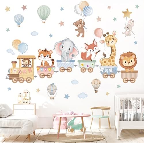 Wondever Jungle Animals Wall Stickers for Kids Room