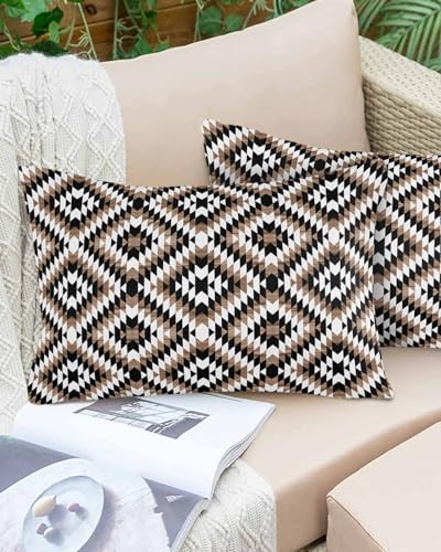 Brown Black Waterproof Outdoor Pillowcase 12x20 Inch