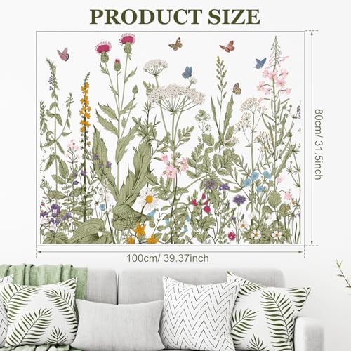 Zonon 6 Pcs Flowers Wall Decals Stickers