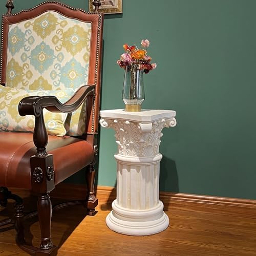 White Magnesium Oxide Athena Corinthian Column with Stand Base