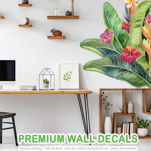Giant Tropical Leaf Wall Decals Peel and Stick Decor