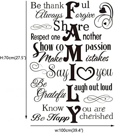 Runtoo Family Saying Wall Art Stickers Inspirational Quotes Wall Decals