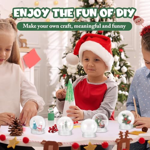 BESTOYARD 15 Pack Clear Snow Globes DIY Decoration Kit
