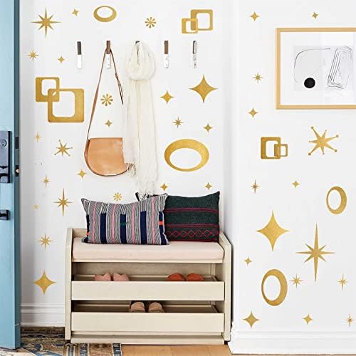 Easma Star Wall Decals Geometric Design Peel and Stick Murals