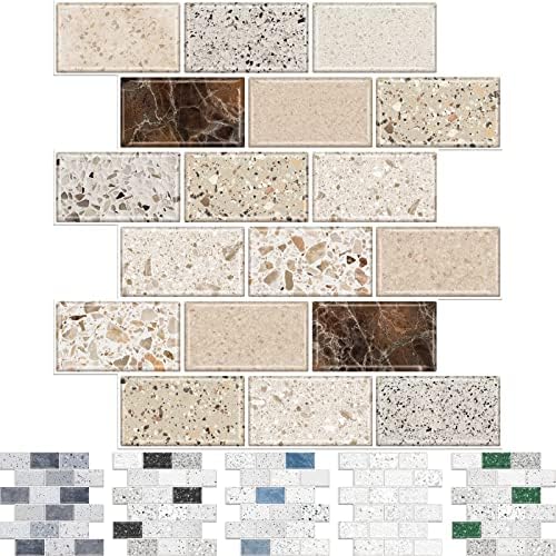 URCOLOR 12x12 Inch Backsplash Tiles 10 Sheets Kitchen Bathroom
