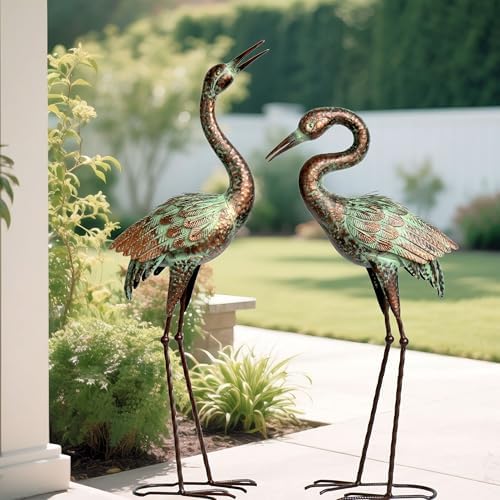 Shorayn Blue Heron Sculptures Outdoor Garden Statues