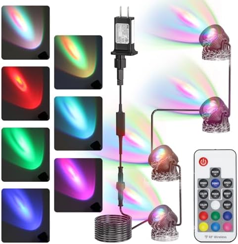 SoulBay 4 Pack RGB Pond Lights with Remote Control