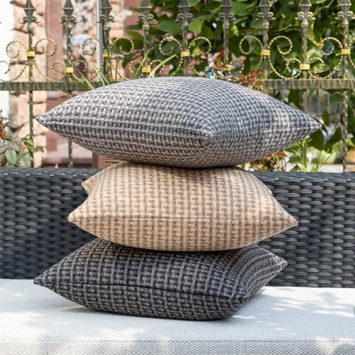 Kevin Textile Waterproof Throw Pillow Covers Pack of 2 Dark Grey