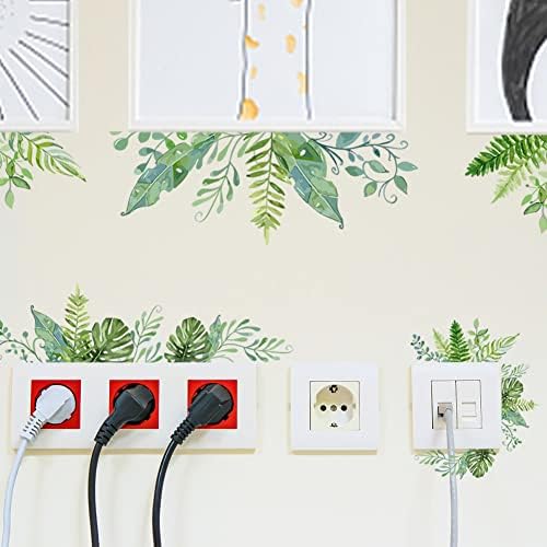 SUPERDANT Green Leaves Wall Decals 2 Sheets Set