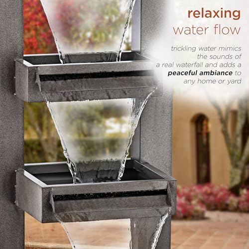 Alpine Corporation CPS182 Gray Multitiered Floor Fountain