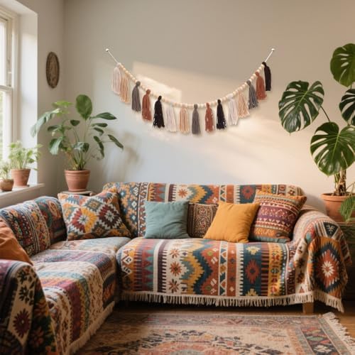 Boho Tassel Garland Terracotta Rainbow Home Decor