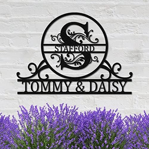 Custom Metal Sign - Personalized Last Name Monogram Wall Decor