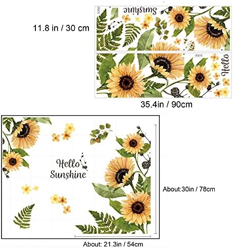 Sunflower Wall Stickers 3D Yellow Flower Decals
