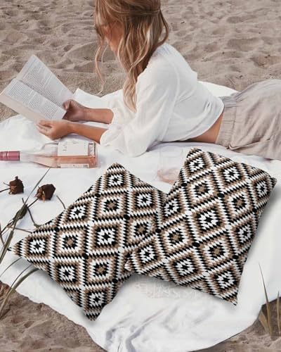 Brown Black Waterproof Outdoor Pillowcase 12x20 Inch