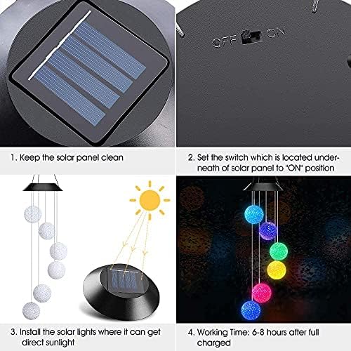 Color Changing Solar Wind Chime with Crystal Balls
