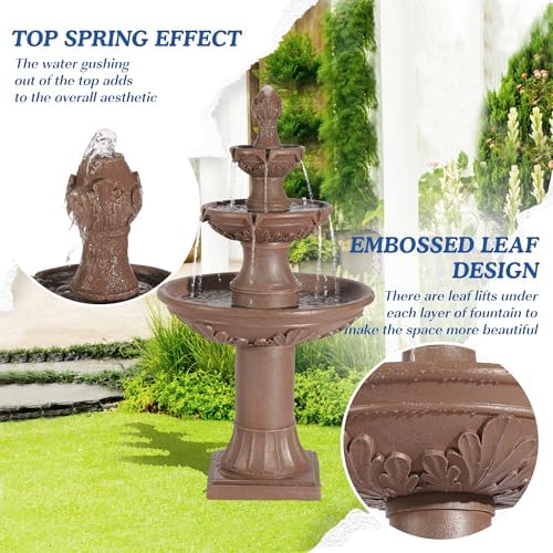 Dephet Italian Outdoor Fountain - 484H Freestanding Water Feature