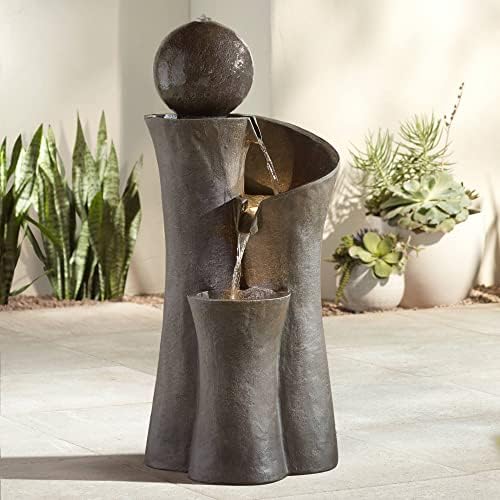 John Timberland Sphere Curve 39 12 High Indoor Outdoor Fountain