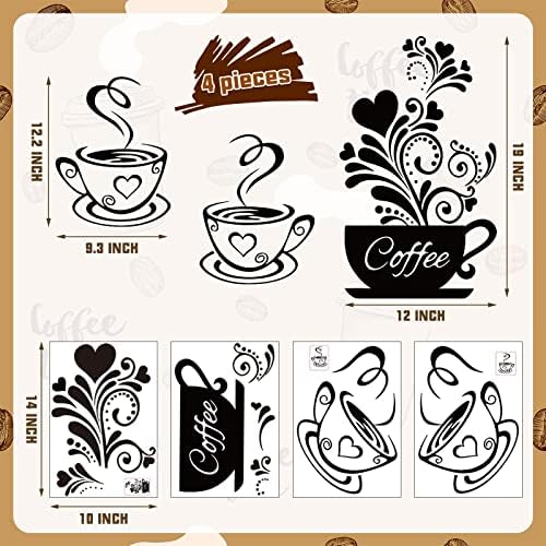 Chinco Coffee Tea Cup Wall Decor Sticker Set