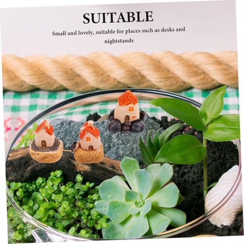 IMIKEYA 6pcs Miniature Resin House Decor for Fairy Gardens