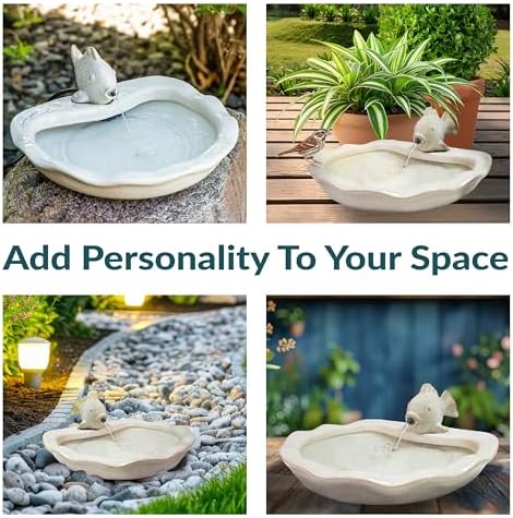 Sunnydaze Glazed Ceramic Fish Outdoor Fountain 7-Inch