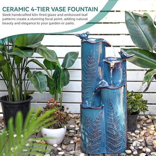 32 Tall Water Fountain Outdoor with LED Light