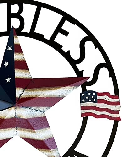 SAGUZOU God Bless America Metal Star Wall Decor