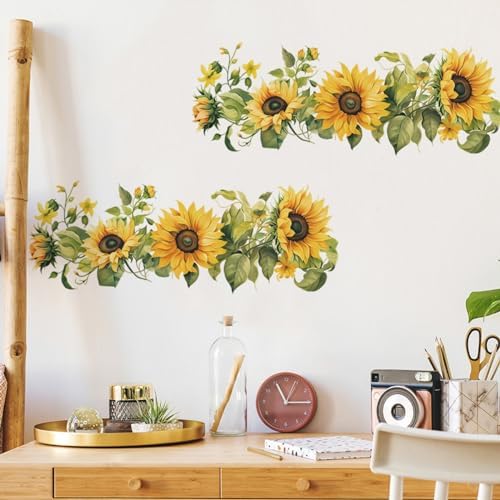 Small Fresh Sunflower Wall Decal for Chic Room Decor