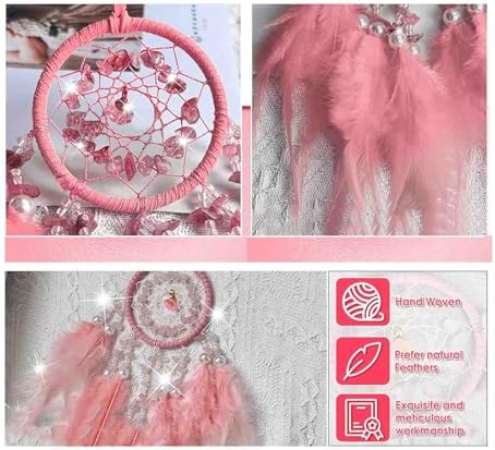 EGBANG Dream Catcher Car Pendant Pink for Rearview Mirror