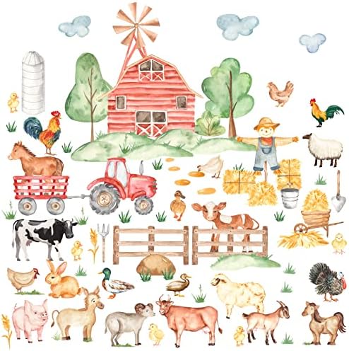Barri Design Watercolor Farm Animal Wall Decals