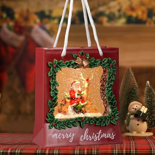 Santa Snow Globe Lantern with Music and Glitter