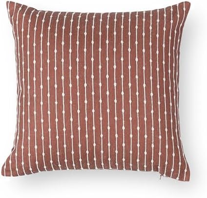 Crumbs Home Rust Neutral Linen Throw Pillow Cover 20x20