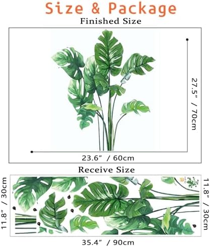 Monstera Leaf Wall Sticker for Home Decor