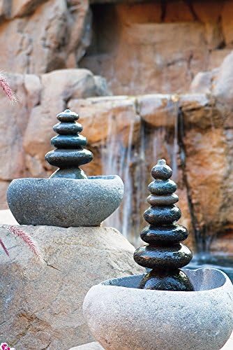 Garden Age Supply Quintuple Rock Water Fountain Tabletop