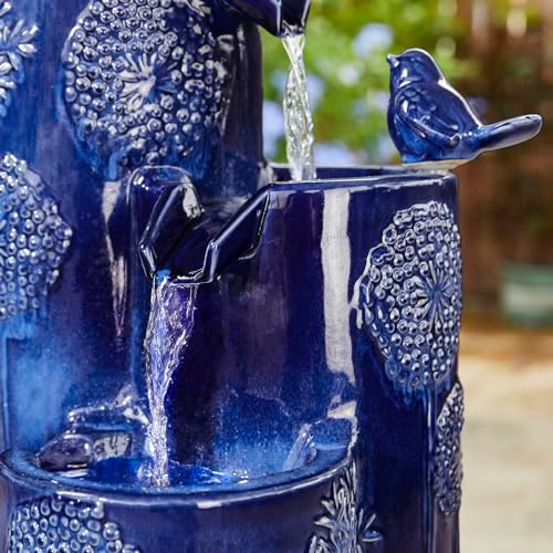 Glitzhome 3175 H Outdoor Fountain with LED Lights and Pump