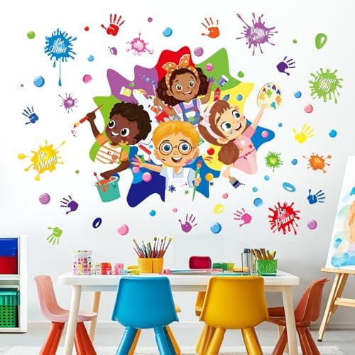 Wondever Colorful Paint Wall Sticker with Inspirational Quotes