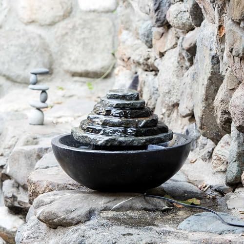 Natural Slate Serenity Cairn Tower Water Fountain