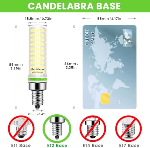 FanNicoo E12 LED Bulb 10W 6000K Cool Daylight White 5Pack
