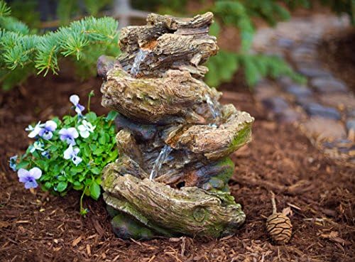 14 Olympia Log Fountain with LED Lights
