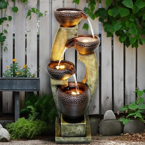 Naturefalls 40 H Modern Outdoor Fountain with LED Light