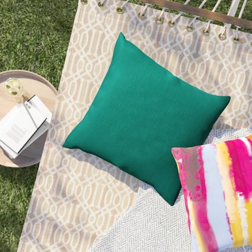 TRP Reversible Square Throw Pillow 18x18 Teal Blue Green