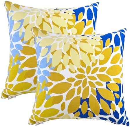 JMKaixin 2 Pack Waterproof Throw Pillows 18x18 Inch
