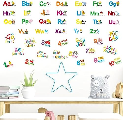 Alphabet Wall Decals for Kids Room - 12 Sheets DIY Stickers