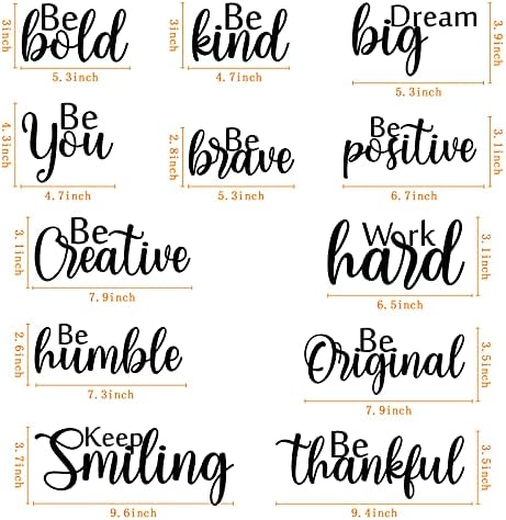 Marspark 12 Pcs Inspirational Wall Decals Black