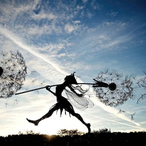 Dandelion Fairy Wind Sculpture Set of 4 Silver