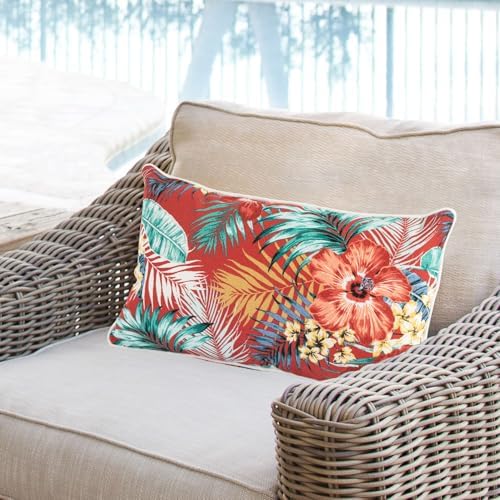 IN4 Care Lumbar Pillow Set of 2 Chili Red Floral