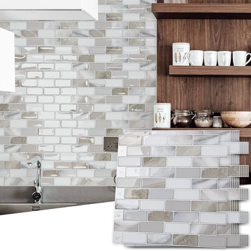 Art3d 10-Sheet Peel and Stick Backsplash Tile for Kitchen