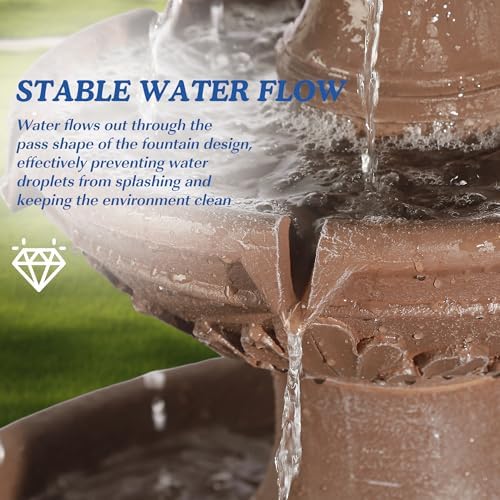 Dephet Italian Outdoor Fountain - 484H Freestanding Water Feature