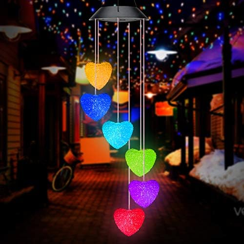 PACETAP Heart Solar Wind Chimes Outdoor Decor