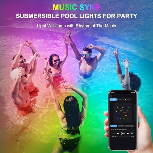 CREPOW RGB Underwater Pond Lights Set of 12
