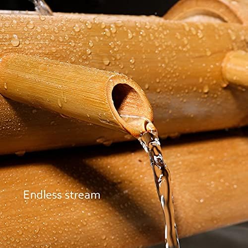 Yellow 35cm Hand-Made Bamboo Fountain Pump for Zen Garden